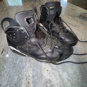 Nike Air Jordan 9.5 Men's 6 Retro Black Cat Sneakers Lace Up